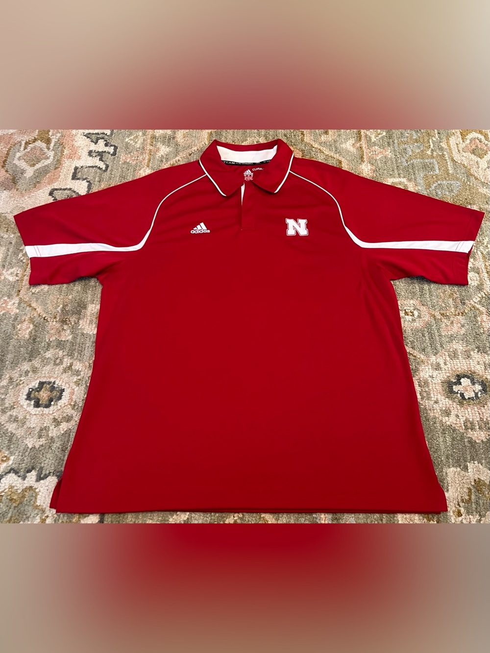 Nebraska Cornhuskers Adidas Climacool Polo Men’s Size XL‎ Color Red